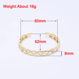 Colorful Heart Bangles Romantic Style Jewelry Gold-Color Enamel Brass Bracelets