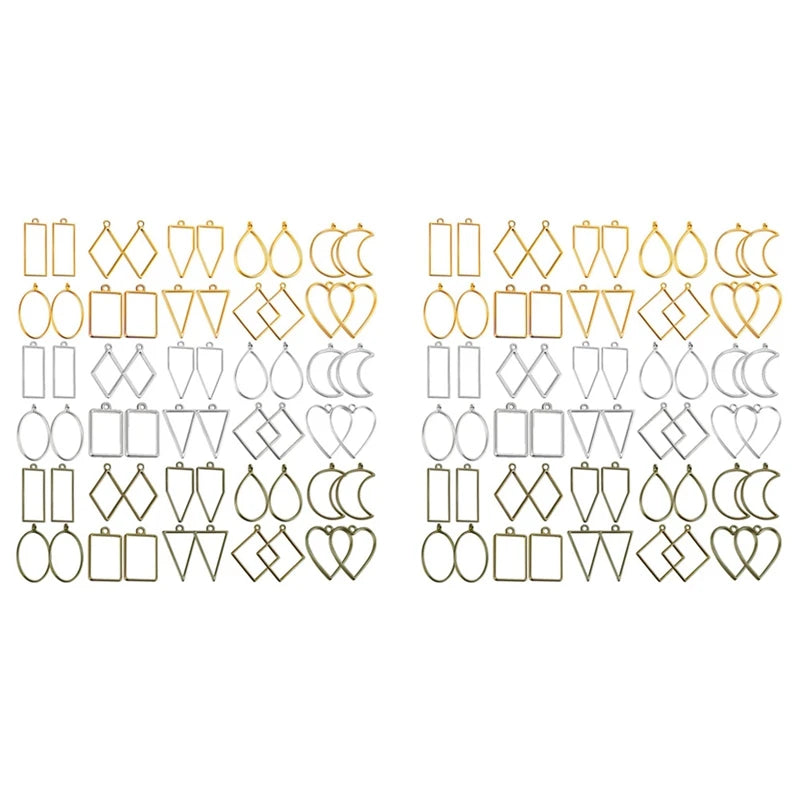 120Pcs Resin Craft Bezels Jewelry Molds for Casting