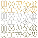 60Pcs Hollow Frame Pendants Resin Craft Bezels for Jewelry Molds