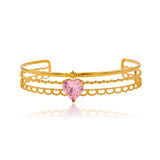 Golden Zircon Bracelet Bangle Women Boho Charm Stainless Steel Gift