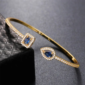 Brass Zircon Geometric Bracelet - Elegant Hand Ornament Gift
