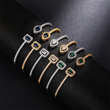 Brass Zircon Geometric Bracelet - Elegant Hand Ornament Gift