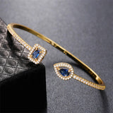 Brass Zircon Geometric Bracelet - Elegant Hand Ornament Gift