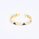 Women's Triangle Plaid Charm Bracelet with Artificial Stone in Gold