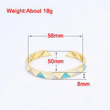 Women's Triangle Plaid Charm Bracelet with Artificial Stone in Gold