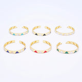 Women's Triangle Plaid Charm Bracelet with Artificial Stone in Gold
