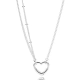 925 Silver Bright Hearts Classic Necklace Toggle Closure
