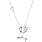 925 Silver Bright Hearts Classic Necklace Toggle Closure