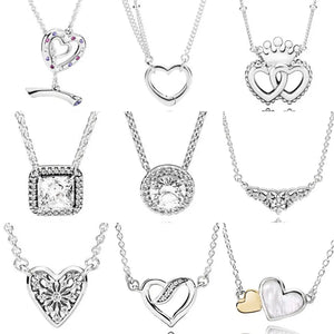 925 Silver Bright Hearts Classic Necklace Toggle Closure