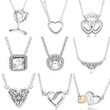 925 Silver Bright Hearts Classic Necklace Toggle Closure