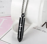 Bullet & Cross Pendant Necklaces for Men Titanium Stainless Steel Chain