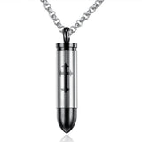 Bullet & Cross Pendant Necklaces for Men Titanium Stainless Steel Chain