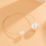 Open Circle CCB/Pearl Choker Necklace for Women Wedding Collar