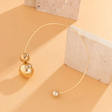 Open Circle CCB/Pearl Choker Necklace for Women Wedding Collar