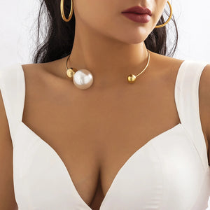 Elegant CCB/Pearl Choker Necklace for Women