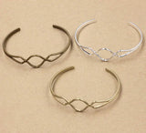 Open Cuff Bangle Settings Bracelet Findings DIY Multi-color Plated