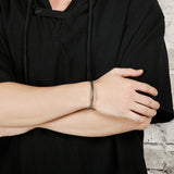 Skull Bangle Men Stainless Steel Open Cuff 316L