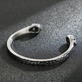Skull Bangle Men Stainless Steel Open Cuff 316L