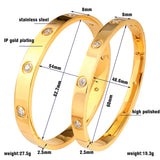 Stainless Steel CZ Bracelets for Women Crystal Plating Cuff Wristband