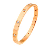 Stainless Steel CZ Bracelets for Women Crystal Plating Cuff Wristband