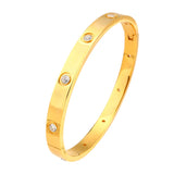 Stainless Steel CZ Bracelets for Women Crystal Plating Cuff Wristband
