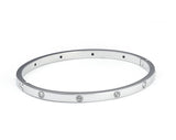 Stainless Steel CZ Bracelets for Women Crystal Plating Cuff Wristband