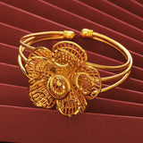 Large Flower Bracelet for Women's Wedding Jewelry