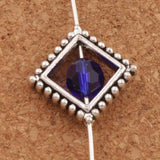 Square Frame Charm Beads Antique Siver Pendants