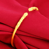 24K Yellow Plated Bracelet Bangle for Women Hand Chain Bridal Wedding