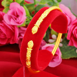 24K Yellow Plated Bracelet Bangle for Women Hand Chain Bridal Wedding
