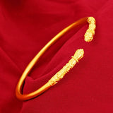 24K Yellow Plated Bracelet Bangle for Women Hand Chain Bridal Wedding