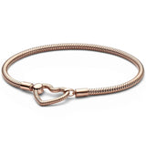 Heart Closure Shooting Star Chain Bracelet 925 Silver