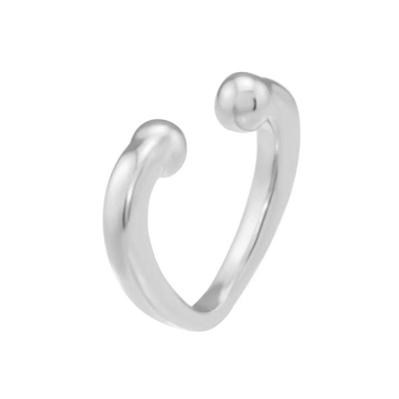 Sterling Silver Open Heart Ear Cuff Earring