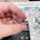 Open Heart Rose Flowers Charms 925 Sterling Silver Beads For Bracelets