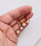 Brass Plated Silver Open Pearl Ring - Non Fading