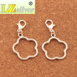 Plumeria Flower Lobster Claw Clasp Charm Beads Zinc Alloy Jewelry DIY