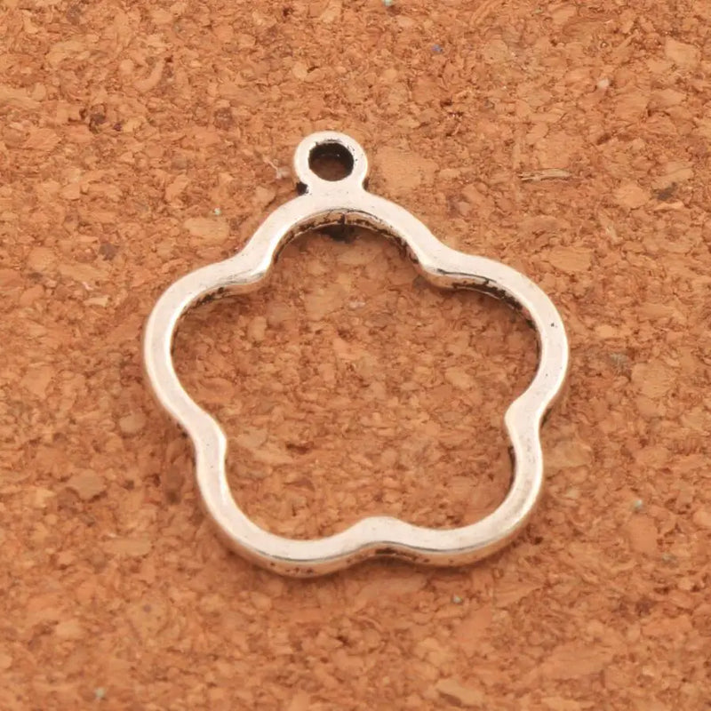 Plumeria Flower Spacer Charm Beads Zinc Alloy Pendants 25Pcs L324
