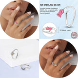 925 Sterling Silver Flower Star Moon Rainbow Ring Gift