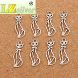 Slim Lady Cat Spacer Charm Beads Tibetan Silver Jewelry Finding L1162