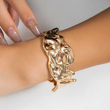 Metal Cuff Bracelet for Women Charms Bangle Hand Jewelry