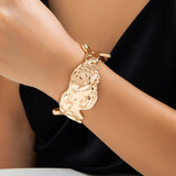 Metal Cuff Bracelet for Women Charms Bangle Hand Jewelry
