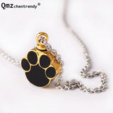 316L Stainless Steel High Paw Cremation Necklace Pet Paw Urn Necklace