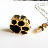316L Stainless Steel High Paw Cremation Necklace Pet Paw Urn Necklace
