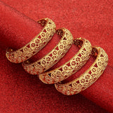 4Pcs Ethiopian African Dubai Indian Bangles Cuff Bracelet for Women Men