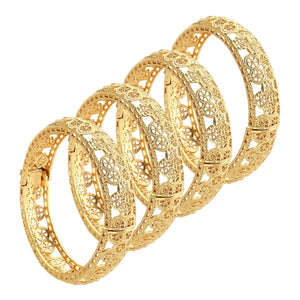 4Pcs Ethiopian African Dubai Indian Bangles Cuff Bracelet for Women Men