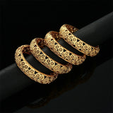 4Pcs Ethiopian African Dubai Indian Bangles Cuff Bracelet for Women Men