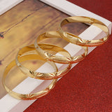 4Pcs Dubai Bangles Women Men Wide Bracelet African/European/Ethiopia Jewelry