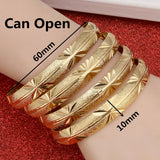4Pcs Dubai Bangles Women Men Wide Bracelet African/European/Ethiopia Jewelry