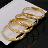 4Pcs Dubai Bangles Women Men Wide Bracelet African/European/Ethiopia Jewelry