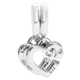 925 Silver Sister Heart Locket Pendant